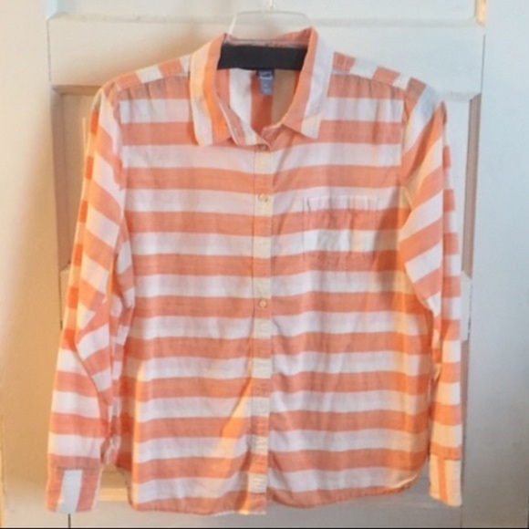JCPenney Summery Tangerine Striped Top - Picture 2 of 7